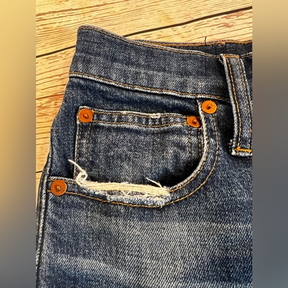 Madewell Women'sThe High-Rise Slim‎ Boyjean in Medium Blue Wash Style - Picture 11 of 15